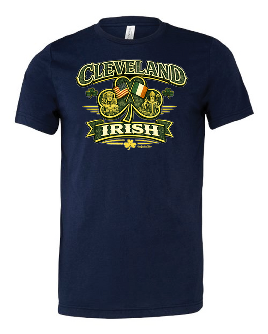 "Cleveland Irish St. Patrick's Day" design on navy Only in Clev