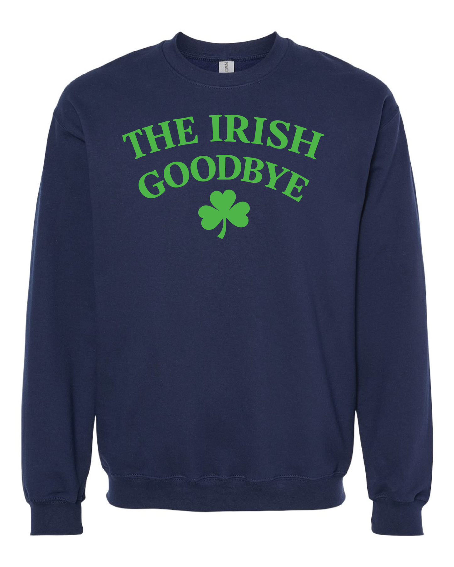 "Irish Goodbye" design on navy Only in Clev