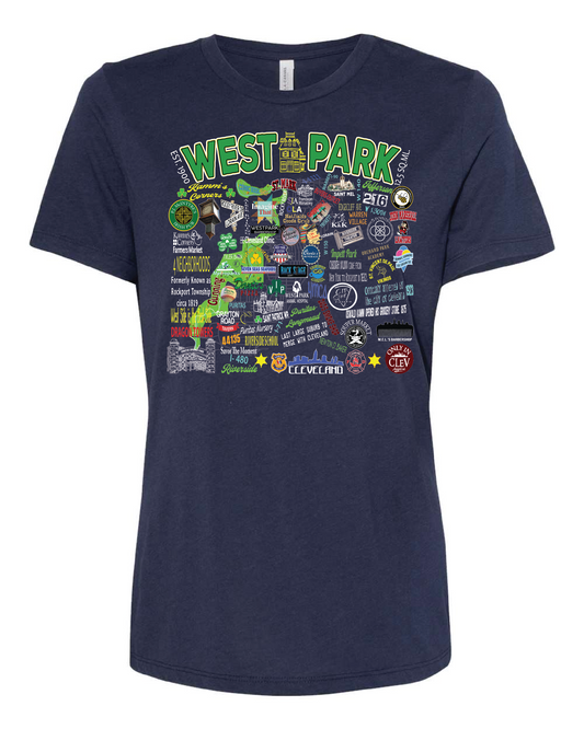 "West Park Collage" Design on Navy - Only in Clev 