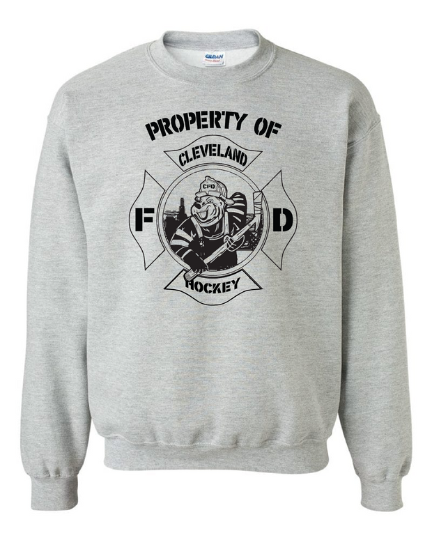 Youth "Property of Cleveland Fire Hockey" on Gray