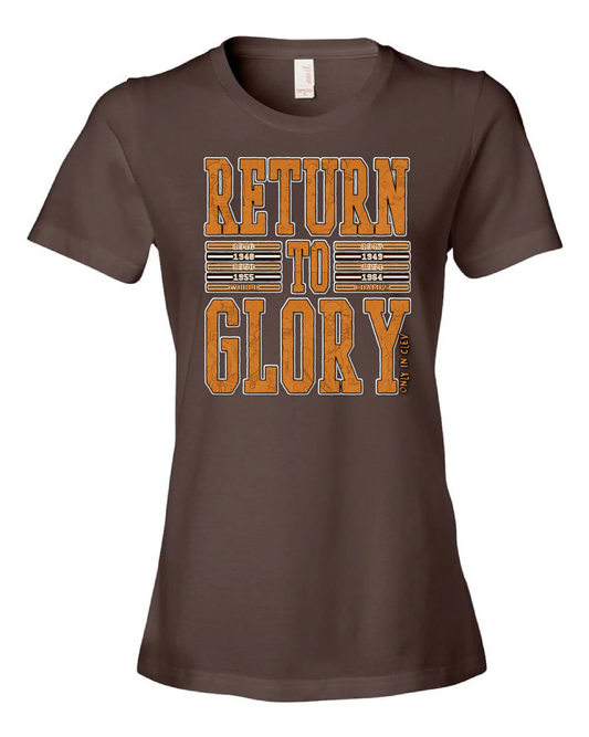 "Return to Glory" on Brown - Only in Clev 3XL-Women-s-short-sleeve