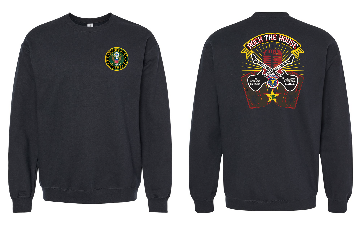 "RockStar Battalion" Rock the House Design on Black - Only in Clev 