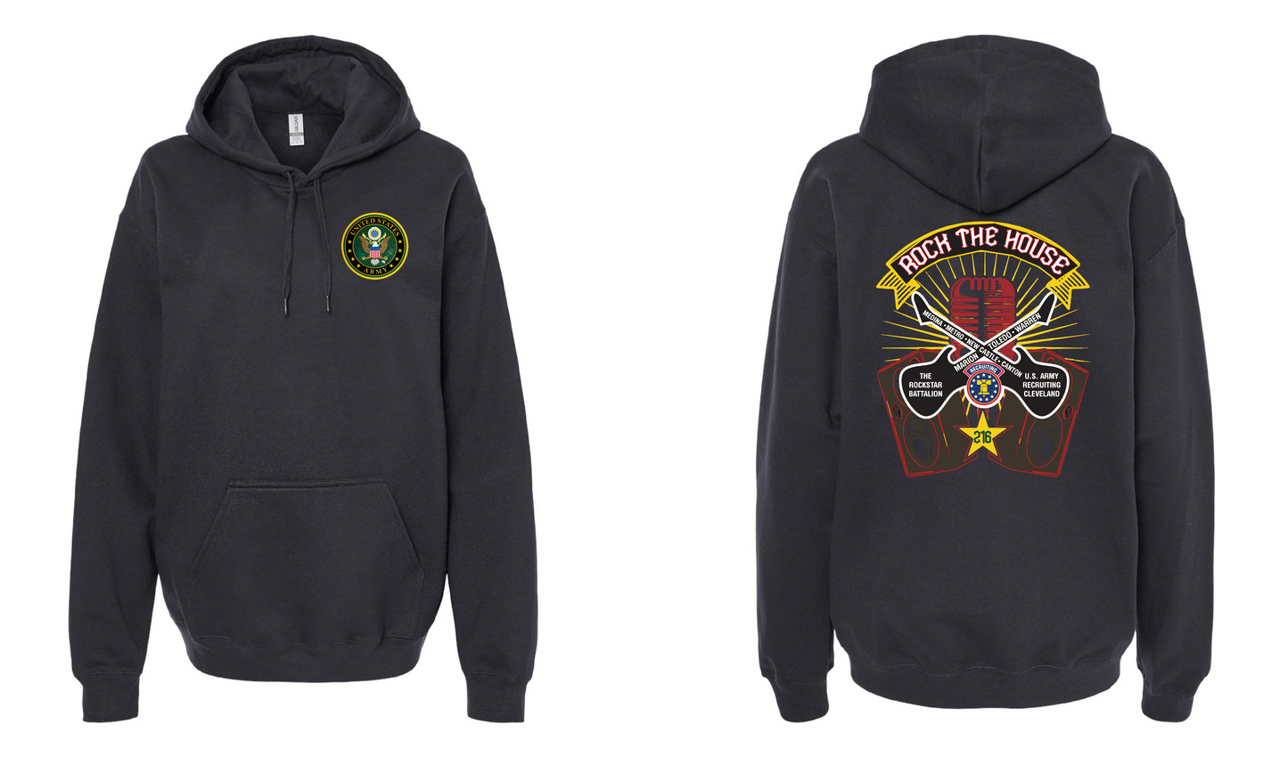 "RockStar Battalion" Rock the House Design on Black - Only in Clev 