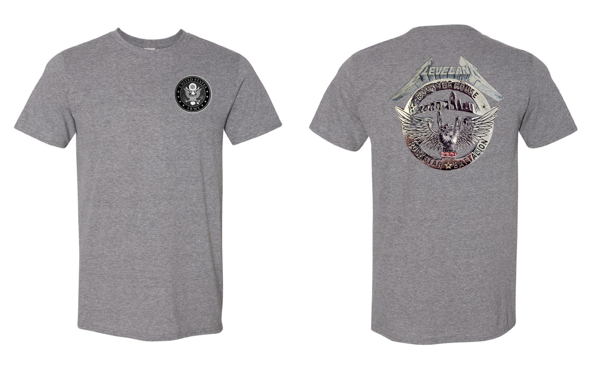 "RockStar Battalion" RockStar Metal Design on Gray - Only in Clev 