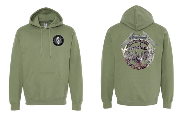 "RockStar Battalion" RockStar Metal Design on Military Green