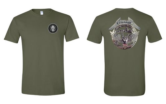 "RockStar Battalion" RockStar Metal Design on Military Green - Only in Clev 