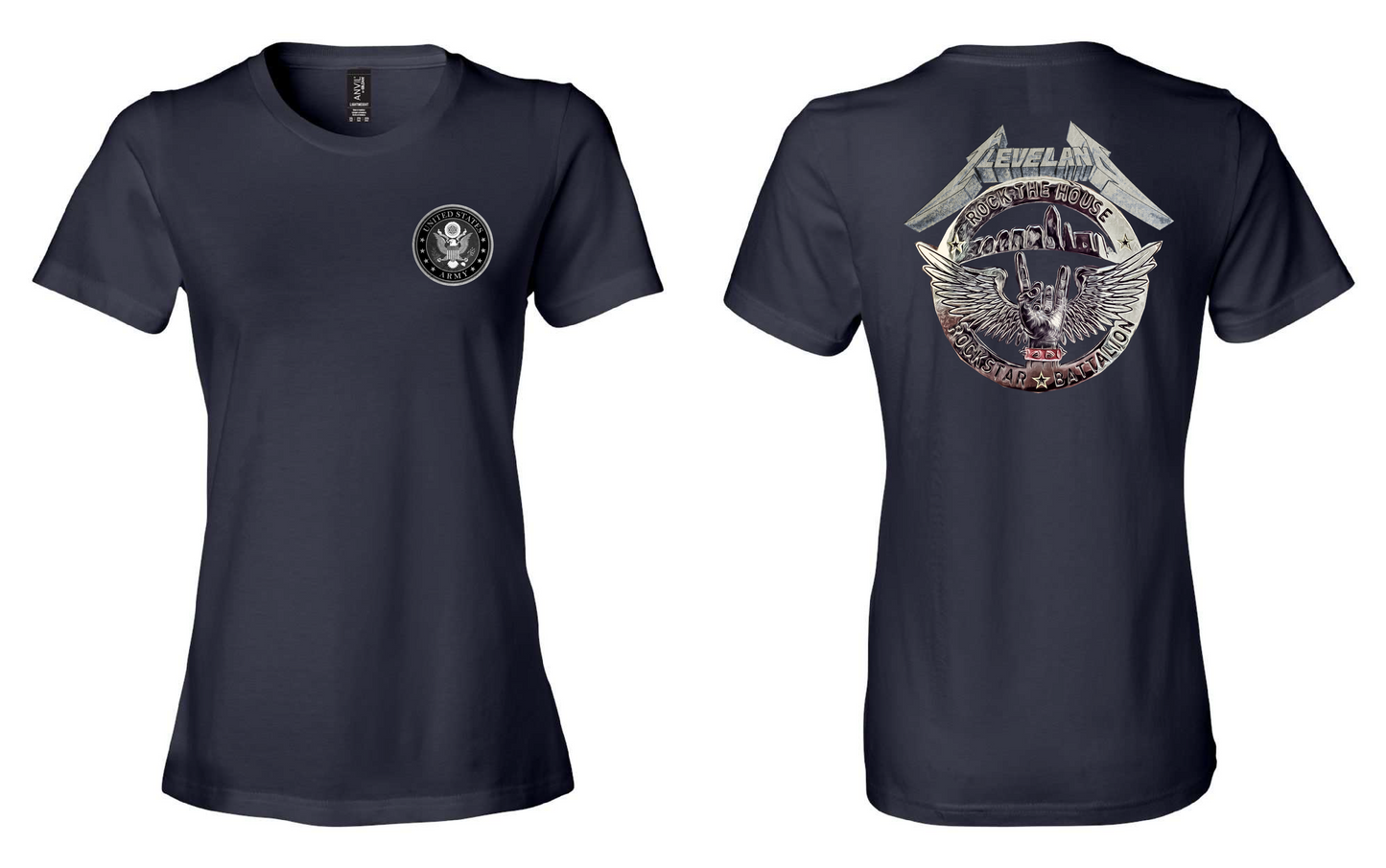 "RockStar Battalion" RockStar Metal Design on Navy - Only in Clev 