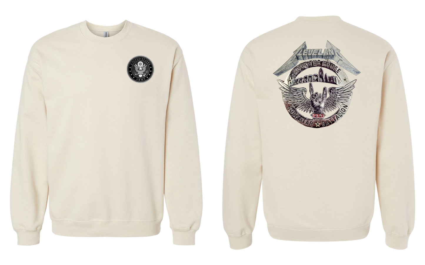 "RockStar Battalion" RockStar Metal Design on Tan - Only in Clev 