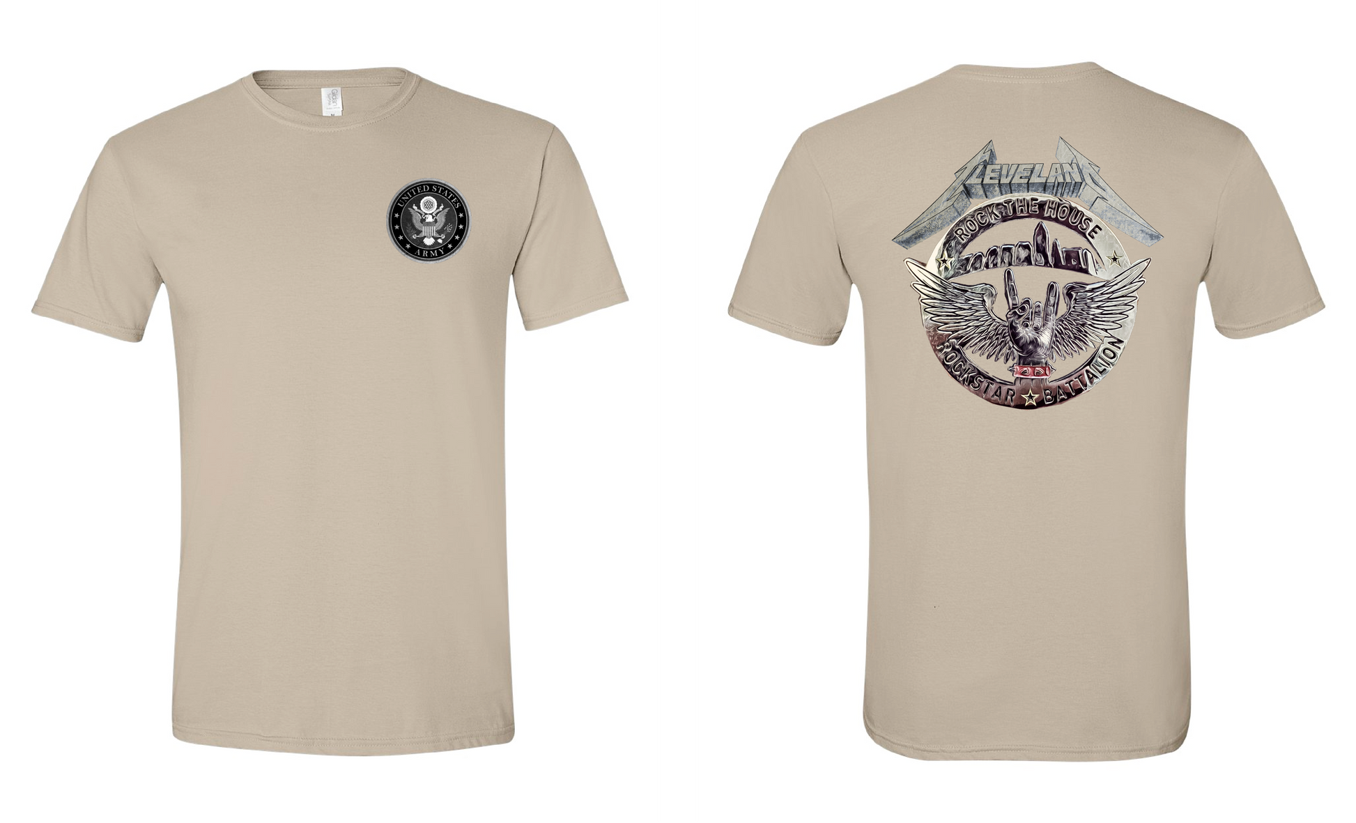 "RockStar Battalion" RockStar Metal Design on Tan - Only in Clev 