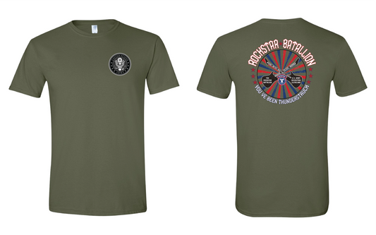 "RockStar Battalion" RockStar Twirl Design on Military Green - Only in Clev 