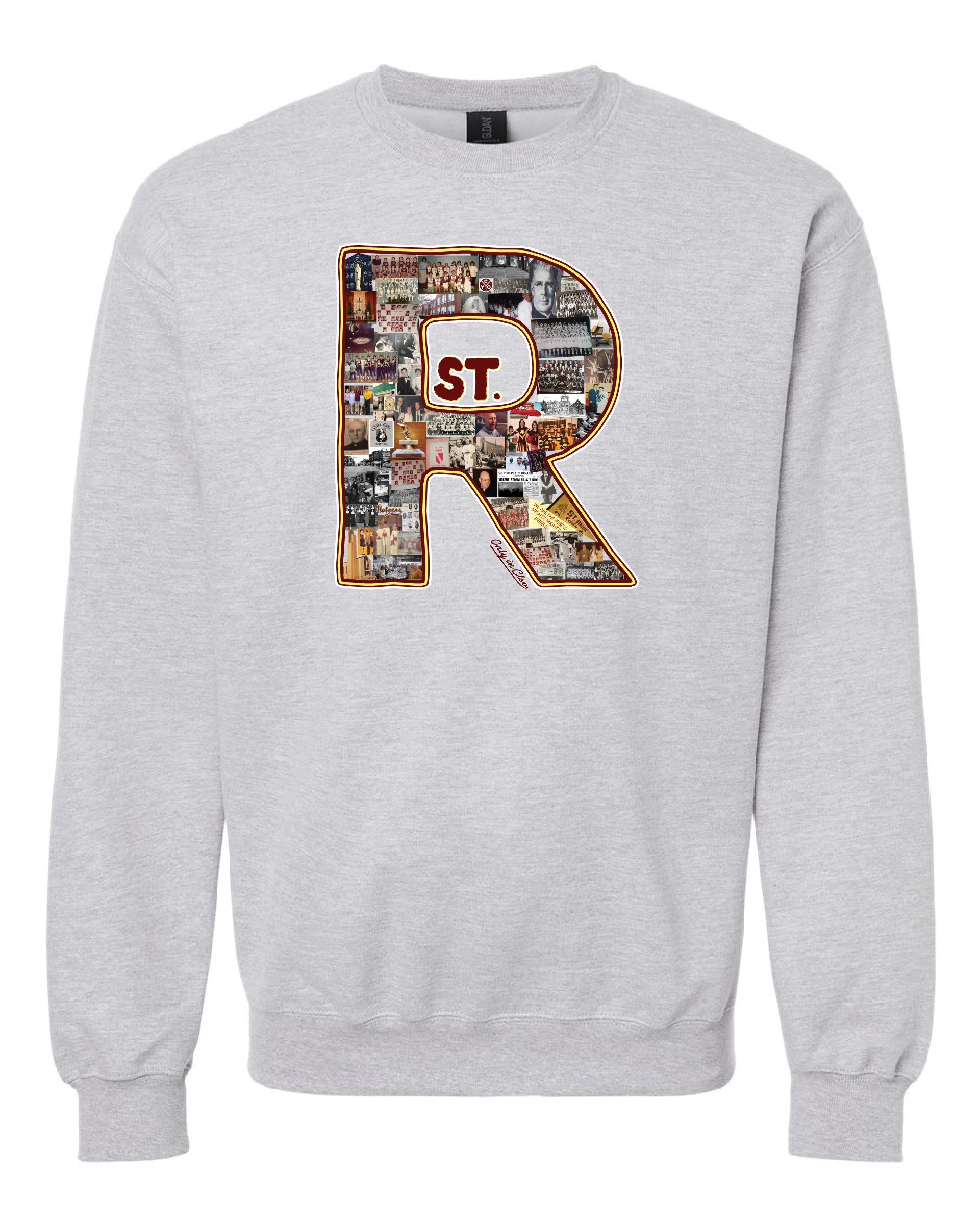 "St. Rose Collage" Design" on Gray Only in Clev