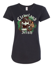 "Cleveland Irish Skull Snake" design on Black