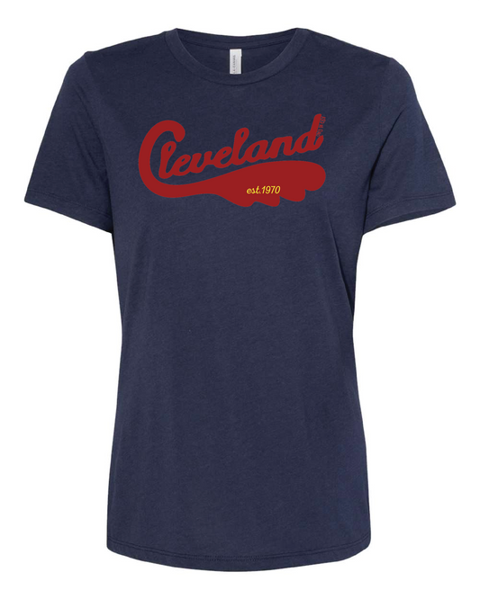 "Cleveland Swoosh 1970" Design on Navy - Only in Clev 