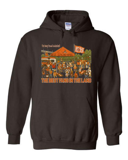 "Tailgate Best Fans in the Land" Design on Brown Only in Clev 3XL / Unisex hoodie