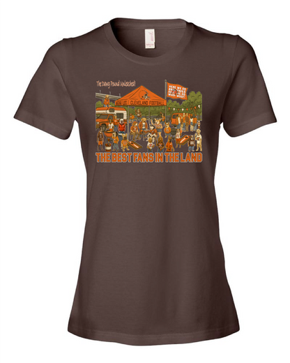 "Tailgate Best Fans in the Land" Design on Brown Only in Clev 3XL / Women's short sleeve