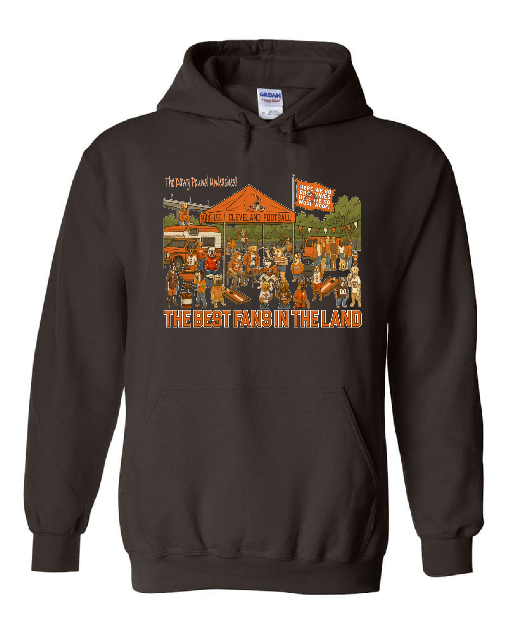 "Tailgate Best Fans in the Land" Design on Brown Only in Clev