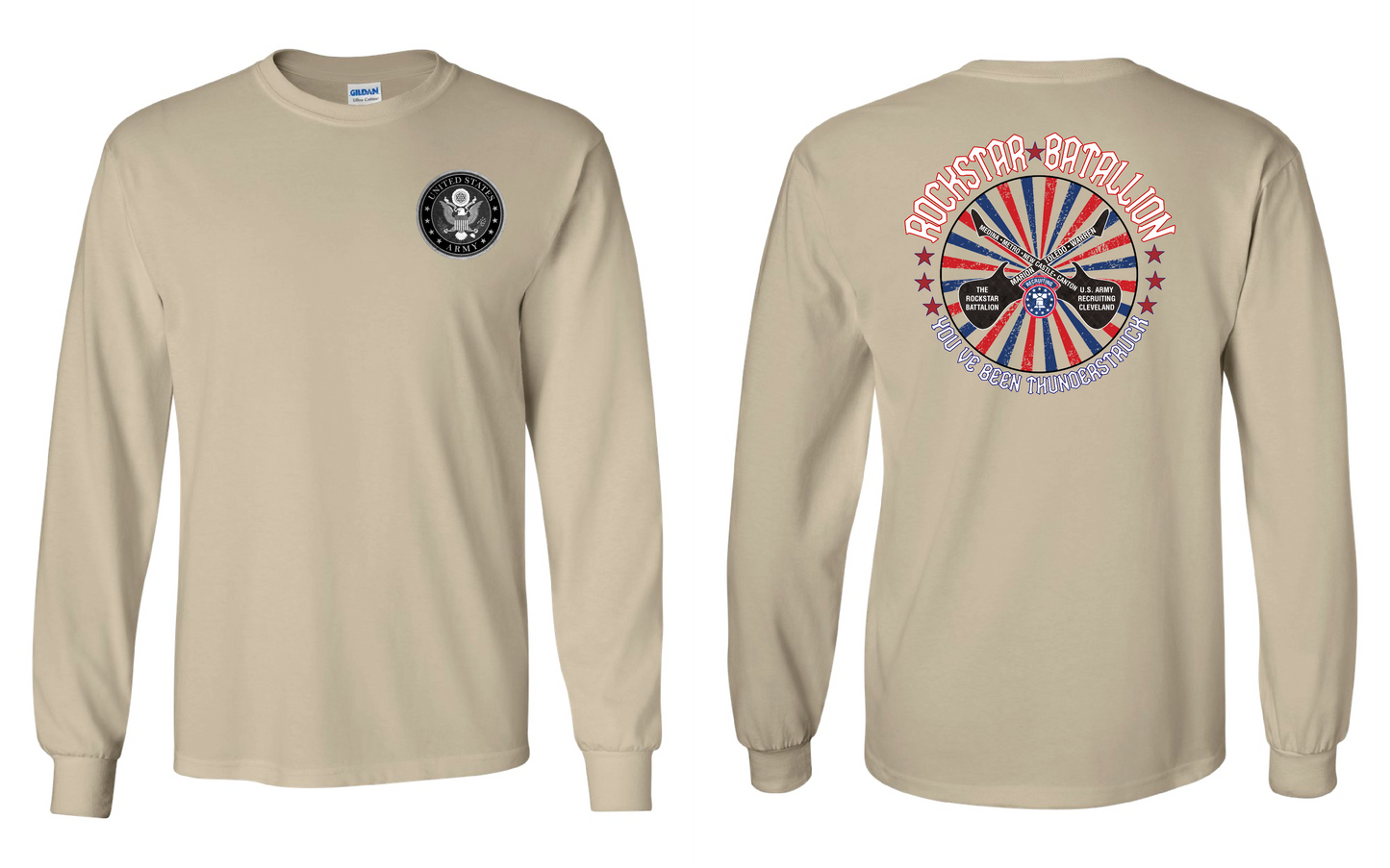 "RockStar Battalion" Rockstar Twirl Design on Tan - Only in Clev 