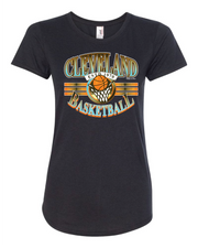 "Cleveland Vintage Basketball " Design on Black