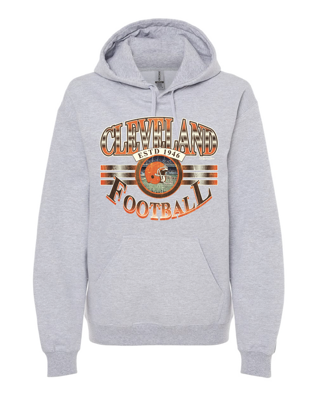 "Cleveland  Football Vintage" Design on Gray