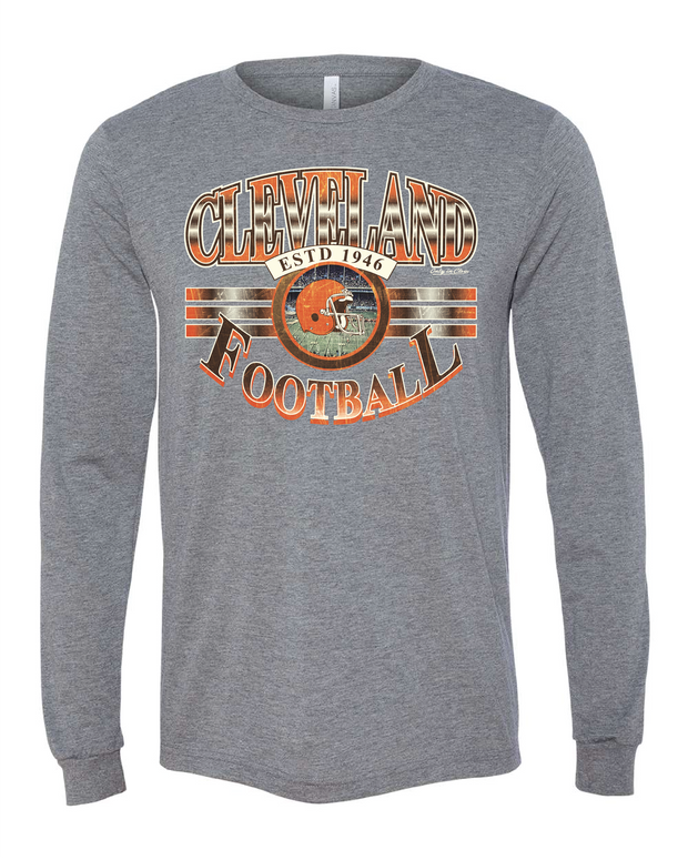 "Cleveland  Football Vintage" Design on Gray