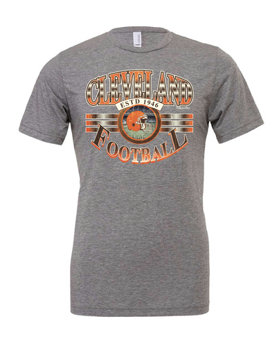 "Cleveland  Football Vintage" Design on Gray