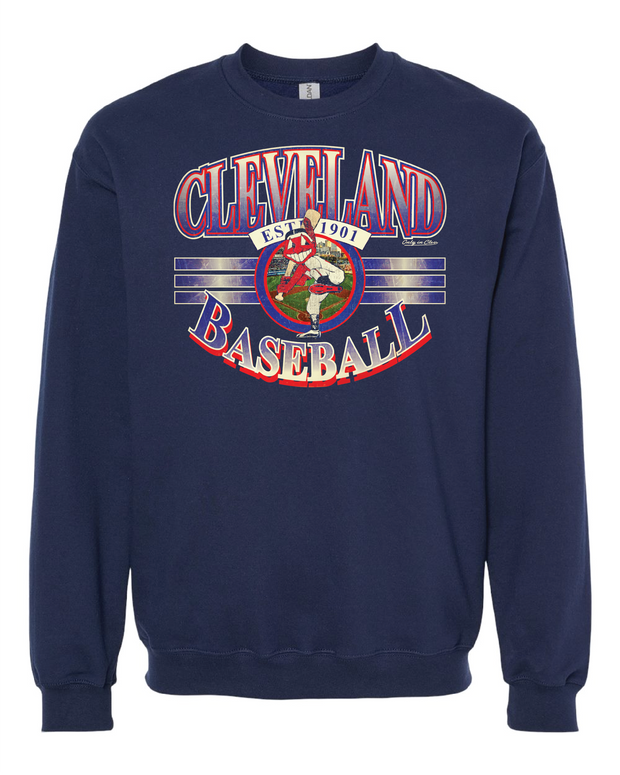 "Vintage Cleveland Baseball" on Navy