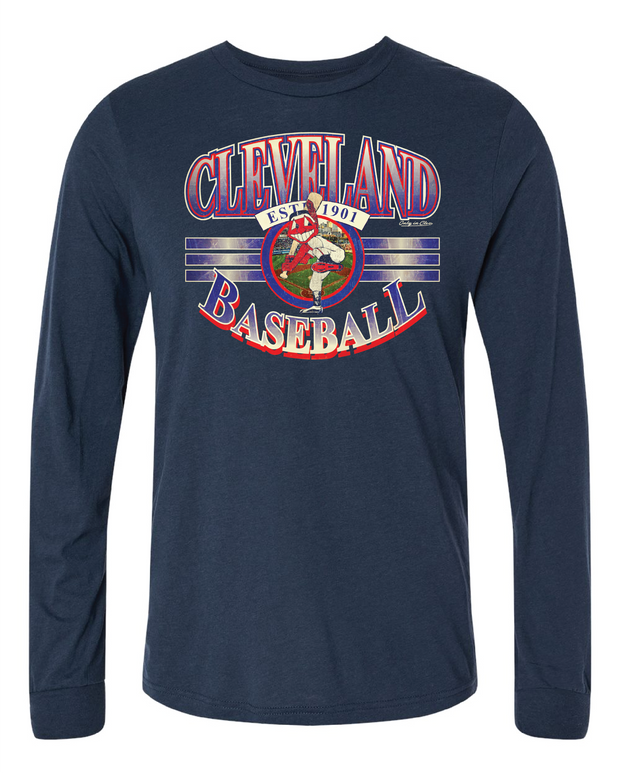 "Vintage Cleveland Baseball" on Navy