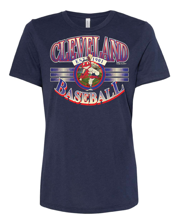 "Vintage Cleveland Baseball" on Navy
