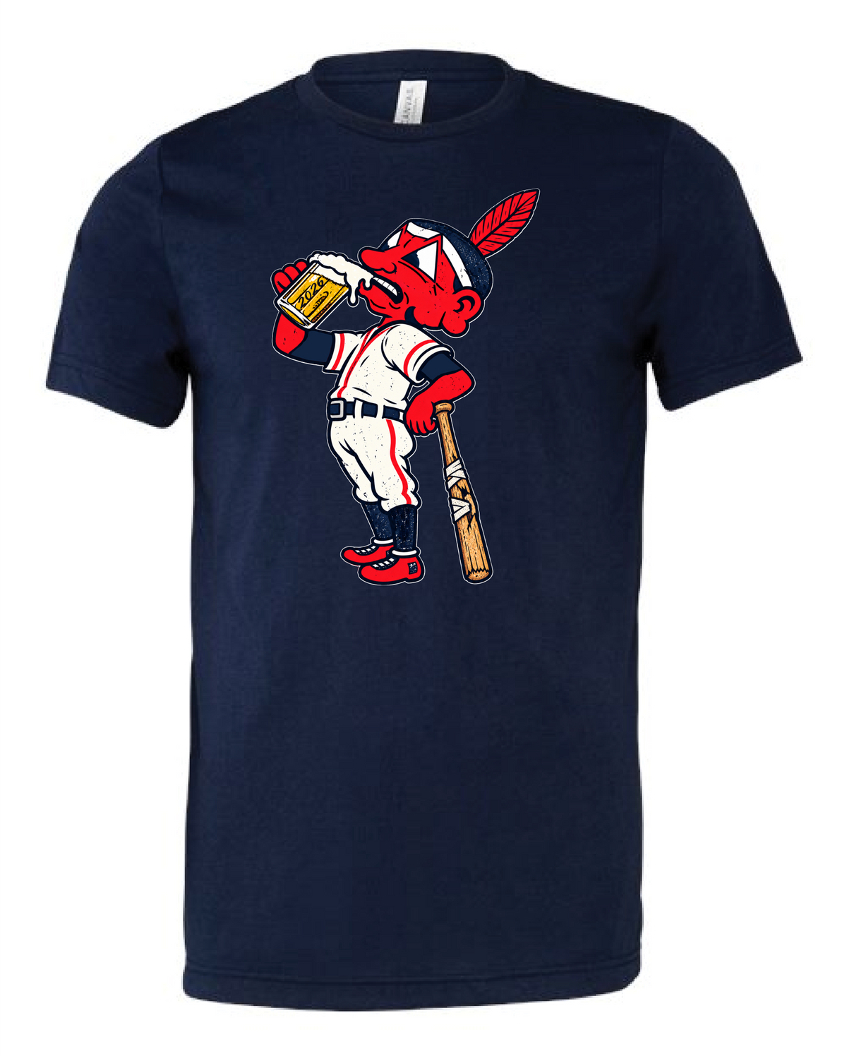 Cleveland Baseball Beer & Bat 2026 Apparel on Navy Only in Clev