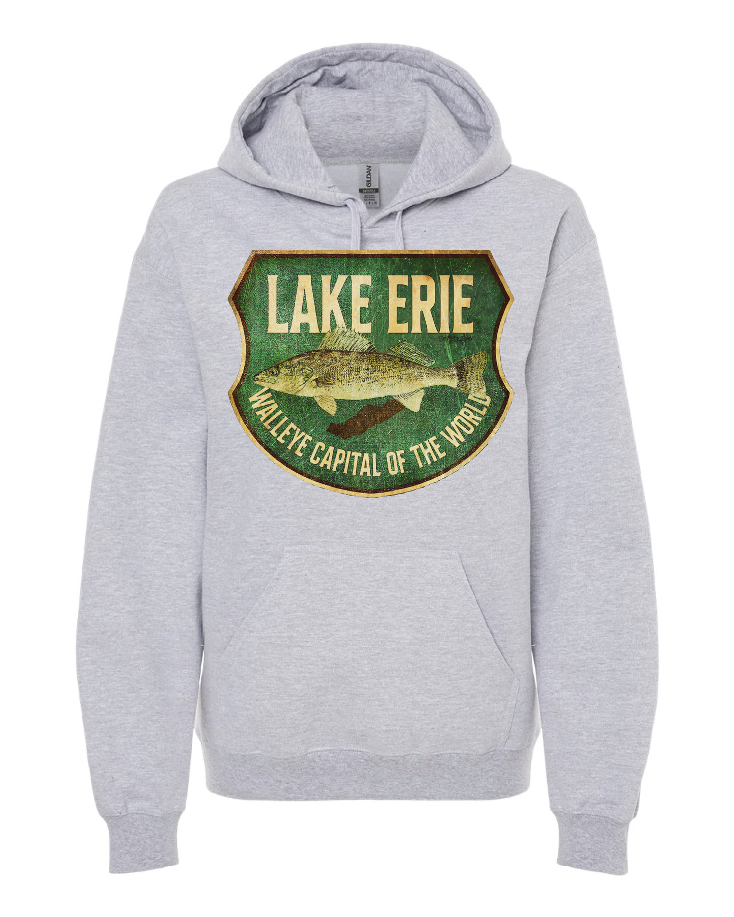 "Lake Erie Walleye Capital" Design on Gray - Only in Clev 