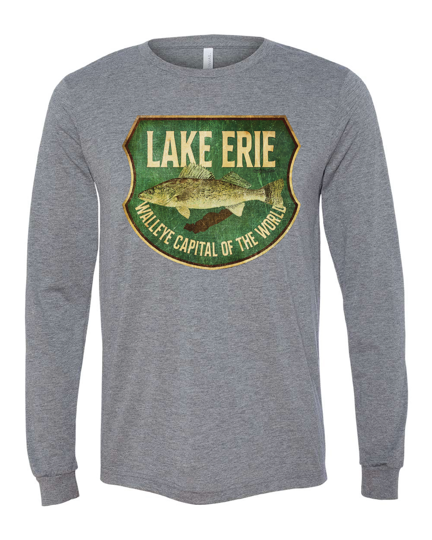 "Lake Erie Walleye Capital" Design on Gray - Only in Clev 