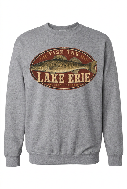 Walleye gray crew sweatshirt