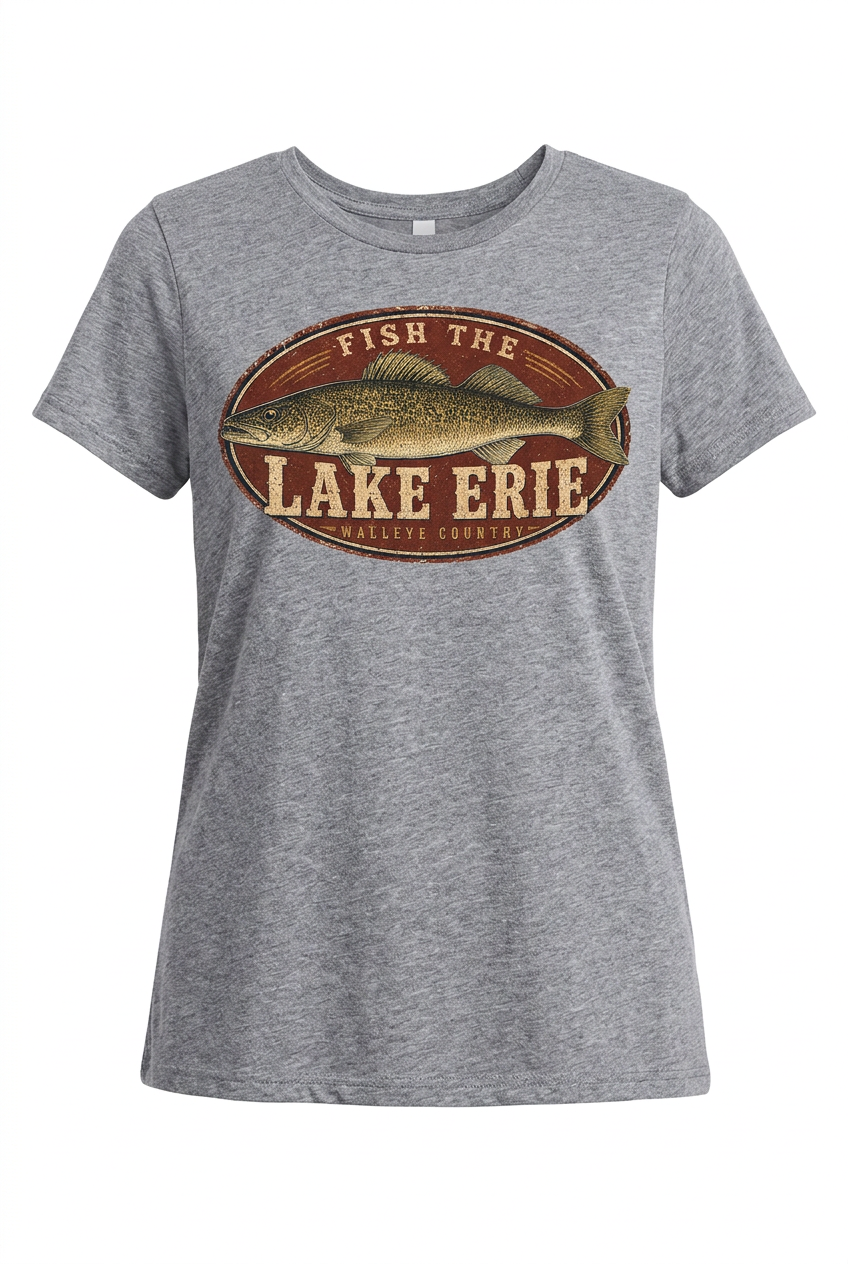 Walleye gray women's short sleeve