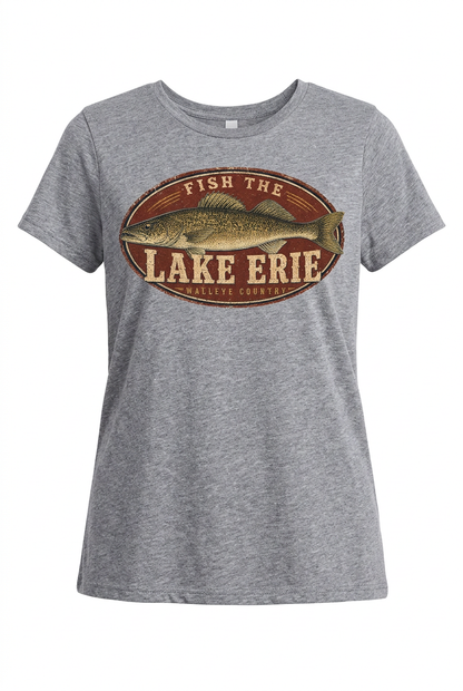 Walleye gray women's short sleeve