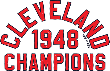 "Cleveland 1948 Champ" Baseball Design on Gray - Only in Clev