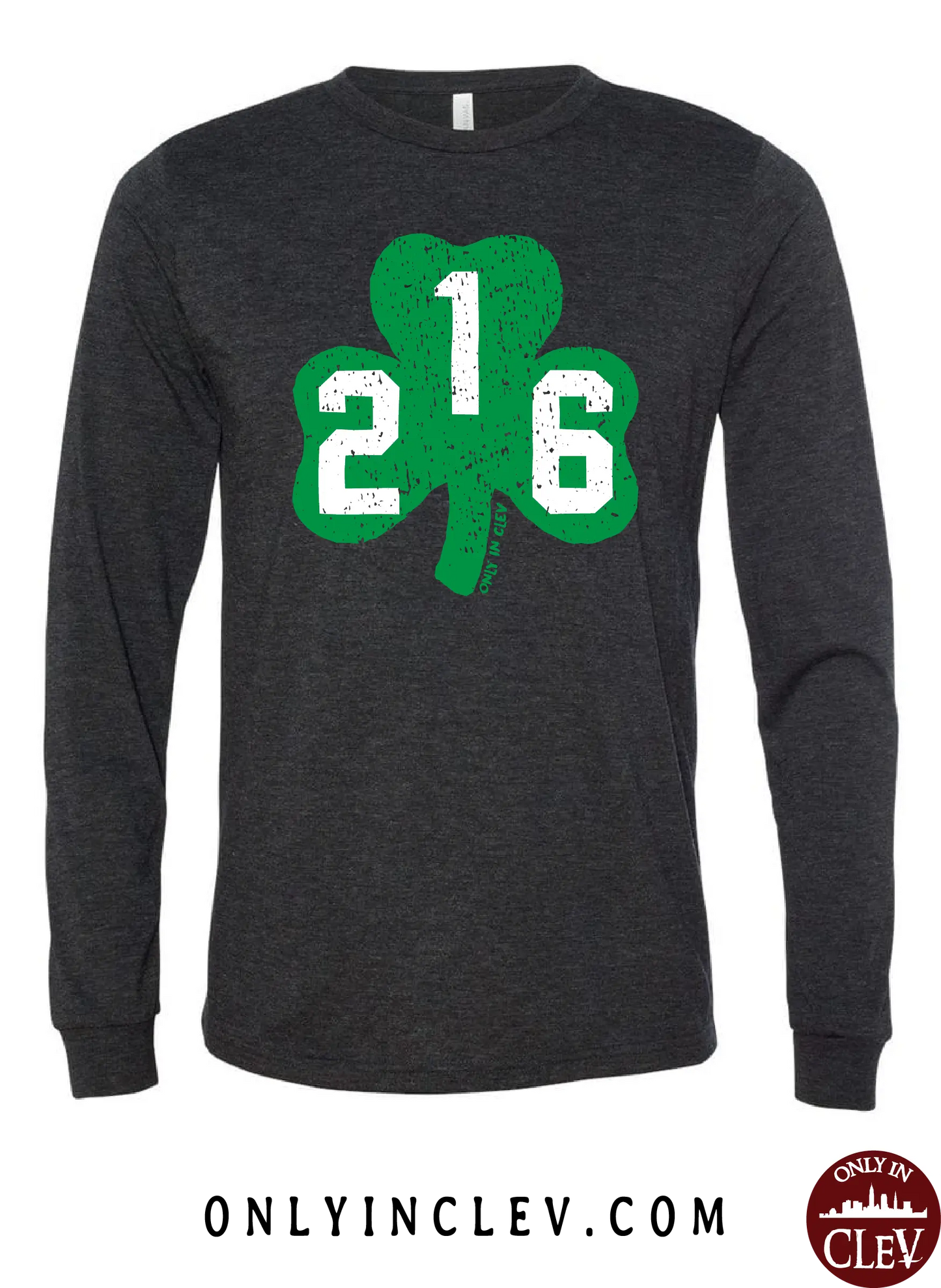 "216 Shamrock" design on black - Only in Clev