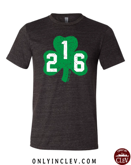 "216 Shamrock" design on black - Only in Clev