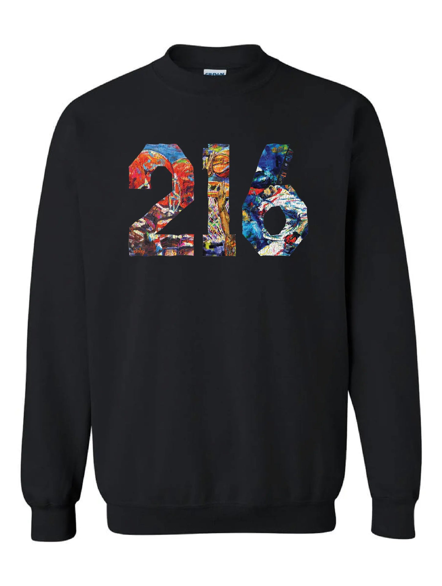 colorful 216 on Black - Only in Clev 3XL-Crew-Sweatshirt