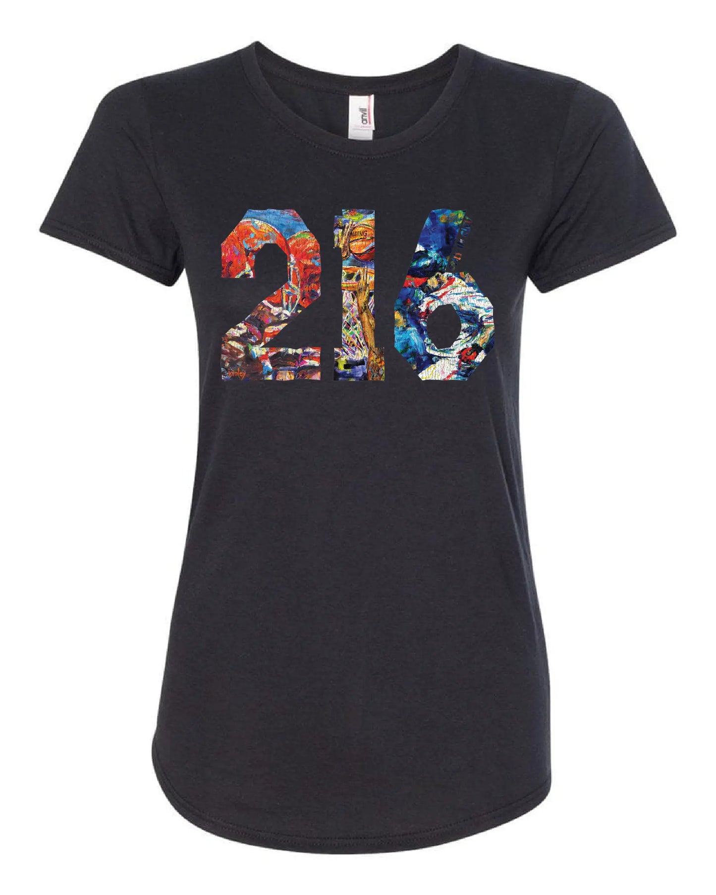 colorful 216 on Black - Only in Clev 2XL-Women-s-Short-Sleeve-T-Shirt