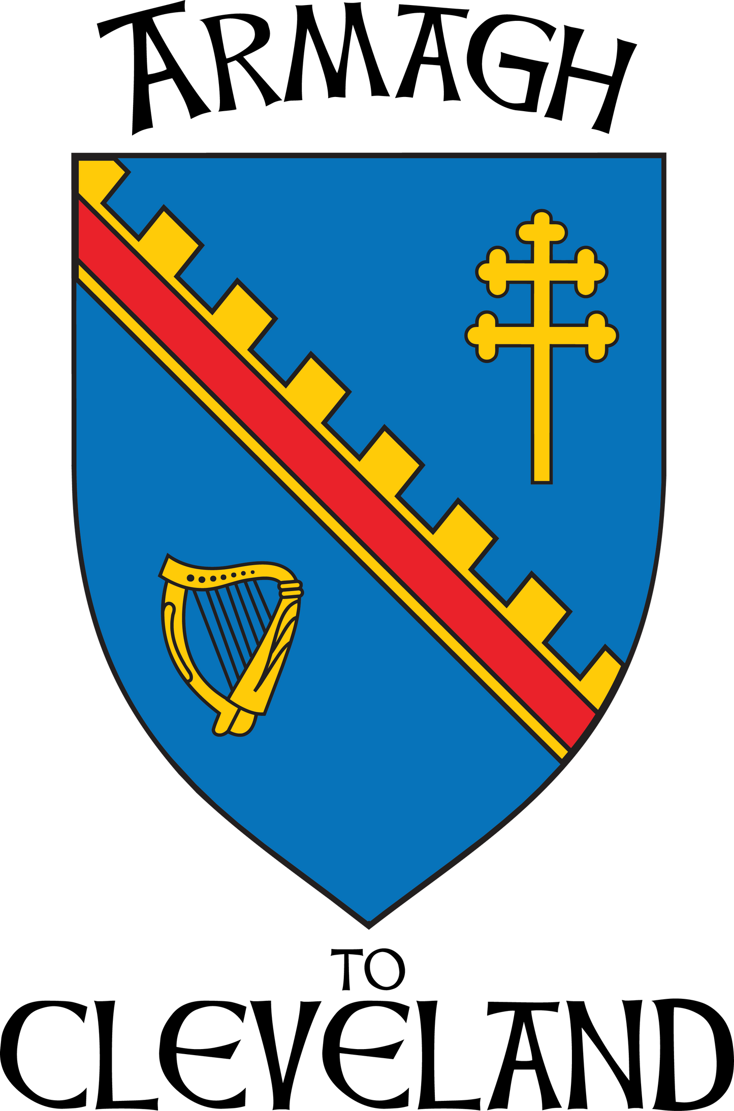 "Armagh to Cle" Irish Counties Design on Gray - Only in Clev 