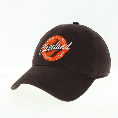 Cleveland Vintage Design on Washed Brown Hat