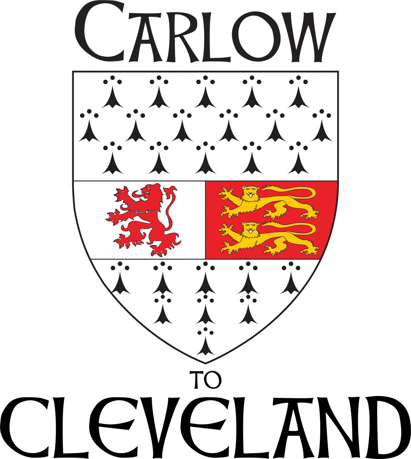 "Carlow to Cle" Irish Counties Design on Gray - Only in Clev 