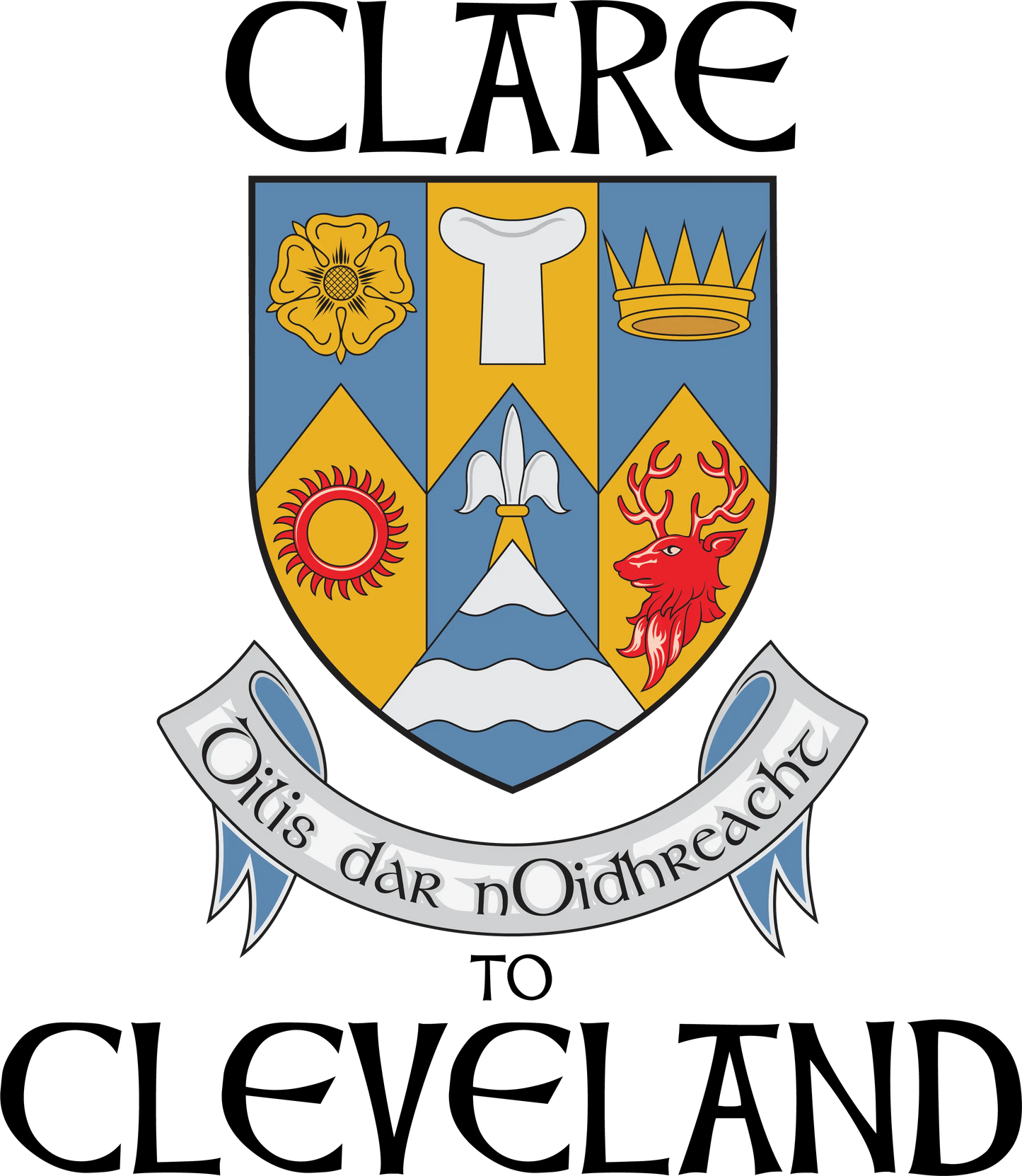 "Clare to Cle" Irish Counties Design on Gray - Only in Clev 