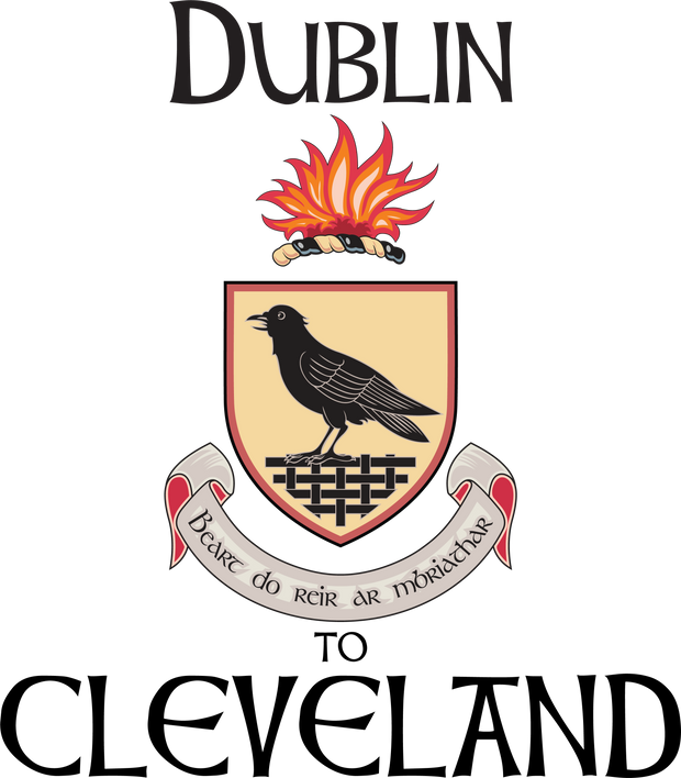 "Dublin to Cle" Irish Counties Design on Gray
