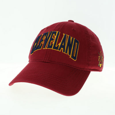 Cleveland Navy Gold letters on Burgundy Hat
