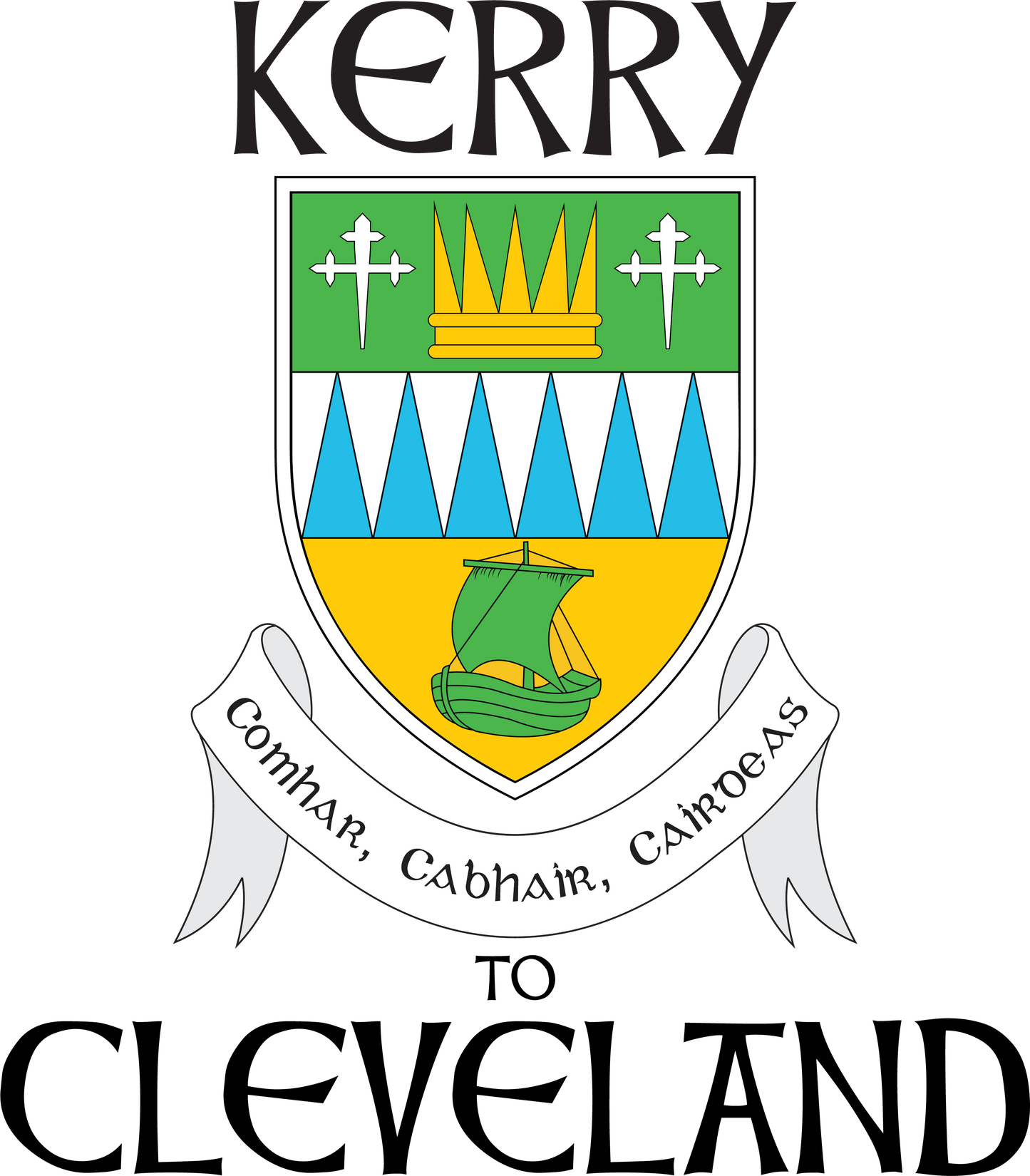 "Kerry to Cle" Irish Counties Design on Gray - Only in Clev 
