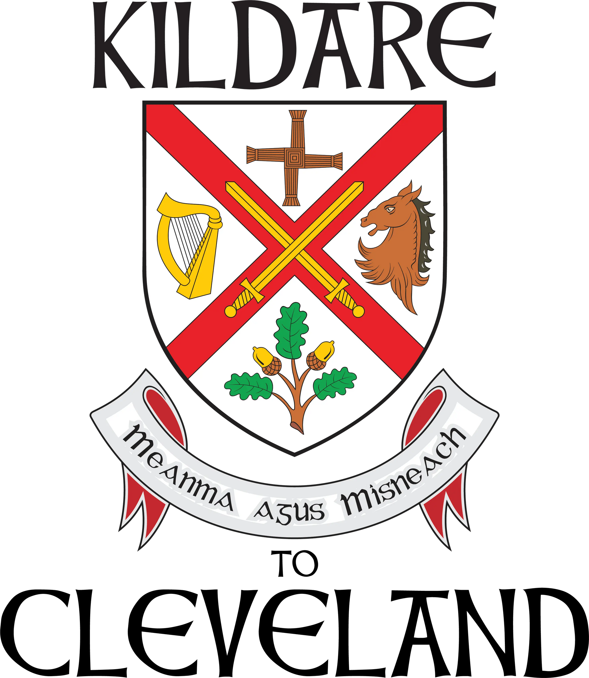 "Kildare to Cle" Irish Counties Design on Gray - Only in Clev 