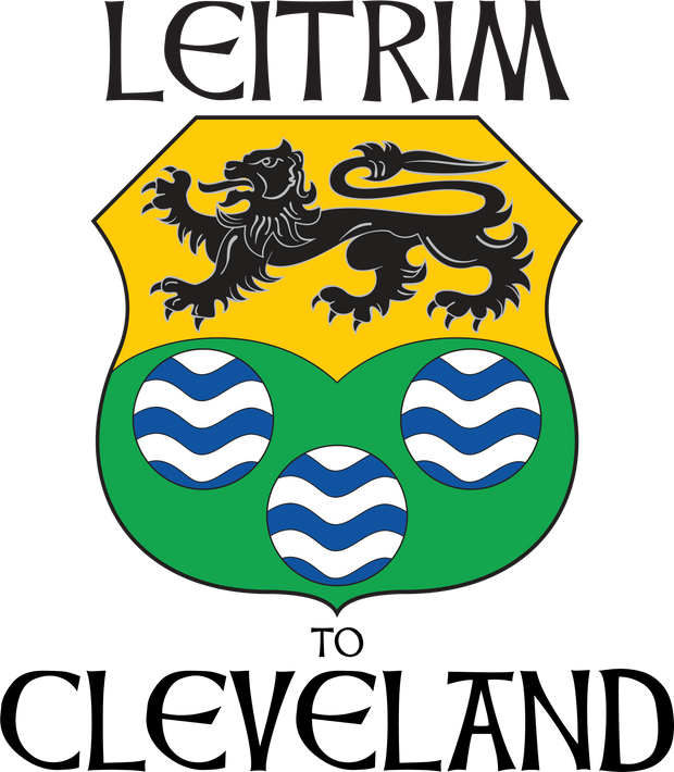 "Leitrim to Cle" Irish Counties Design on Gray