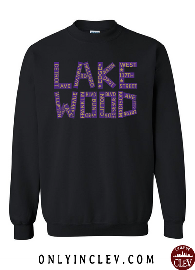 Lakewood Streets Design Crewneck Sweatshirt - Only in Clev