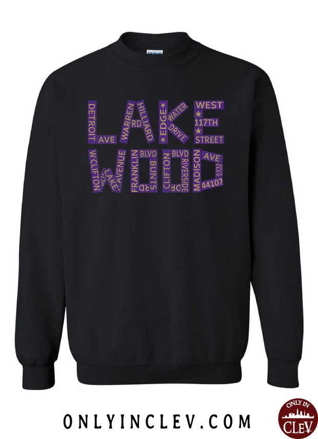 Lakewood Streets Design Crewneck Sweatshirt - Only in Clev